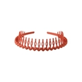 Minimalist red wave headband with matte plastic finish and non-slip comb teeth - 174 Wave Style / Brick Red