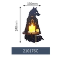 Wolf shaped wooden wall shelf in black and gold with dimensions of 130mm by 240mm - Wolf