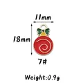 Christmas enamel charm with green bow and gold spiral design, size 11mm x 18mm - 7#(Red) Xmas Ball