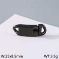 Black stainless steel Cuban chain connector clasp with flat snap design for DIY jewelry - Black Small Style (KLJ9120-Z)
