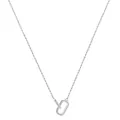 Schlichte S925 Sterlingsilber Kette mit ineinandergreifenden Kristall-Rechtecken - Silber