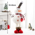 Bonhomme de neige de Noël rétractable en peluche avec écharpe et chapeau, 55-80 cm - Bonhomme de neige télescopique moyen avec chapeau de gentleman