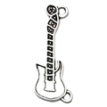 Silver guitar charm pendant in musical instrument style for DIY jewelry making - 1Pc Guitar 26x11mm