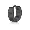 Polished black stainless steel huggie hoop earring for a minimalist punk style look - Black