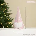 Pink telescopic Christmas gnome plush with LED light and glitter hat for festive decor - A410-15 (38CM) Gnome Doll