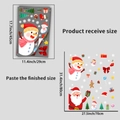 Size chart showing Santa and Snowman window decals with layout and finished dimensions - JDT-A61 (Santa/Snowman/Xmas Tree)