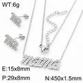 Silbernes Mama-Schmuckset mit diamantbesetztem Buchstabenanhänger und Ohrsteckern - Silbernes 2-teiliges Set (Halskette + Ohrringe)