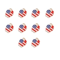 Détails des breloques pomme avec drapeau américain en émail rouge blanc et bleu - 2# Pomme (10 Pcs)
