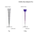 Cartoon bear silicone resin ballpoint pen in purple gradient and gray white colors - Bear Ballpoint Pen Mold