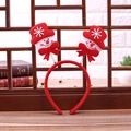 Christmas snowman headband with red hats and bows on spring for festive holiday parties - Snowman Spring Headband