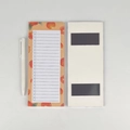 Magnetic orange daily planner notepad set with ballpoint pen and twin back magnets - New Orange