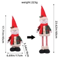 Standing telescopic Christmas snowman doll with red plaid outfit and adjustable height legs - Red Green Plaid Snowman / Red Knit Hat
