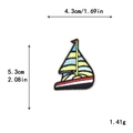 Colorful pirate sailing ship embroidered patch with size dimensions and weight display - GZ-2531