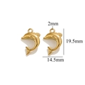 Golden dolphin charm for DIY jewelry with dimensions 19.5mm x 14.5mm and 2mm hole - Gold Dolphin-557