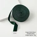 Dark green velvet ribbon roll 2.5cm wide for DIY Christmas gift wrapping bows - 2.5cm*10m / Dark Green
