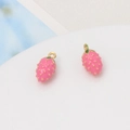 Pink and gold strawberry-shaped fruit pendants for DIY handmade jewelry and earrings - 24#Pink Strawberry (7*13mm)