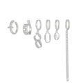 Set di orecchini in argento con design a catena, zirconi incastonati e nappine lunghe - Argento (TZ00235 Argento)