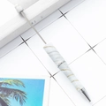 Customizable beadable pen featuring a modern white marble pattern and elegant gold accents - Grey Marble Texture (76)