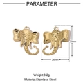 Detailed size parameters for golden elephant head stainless steel necklace pendants - Gold Elephant-VG506