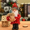 Babbo Natale in piedi con maglione rosso e sacco di iuta per decorazione natalizia - Babbo Natale in Piedi Abbigliamento a Pois Rossi
