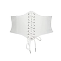 Witte vintage korsetriem met vetersluiting en elastisch gaas voor een slanke taille - 73cm / Wit