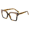Montatura occhiali quadrata tartarugata con glitter oro rosa e lenti trasparenti moda - Montatura Tartarugata Gialla