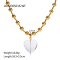 Especificaciones de tamaño para un collar de cuentas doradas con colgante de corazón claro - Oro-Corazón Transparente (JDN2305016)
