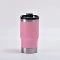 Insulated 14oz pink stainless steel cooler can with built-in Bluetooth speaker base - 14oz / Light Pink