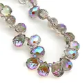 Waterdrop shaped AB faceted crystal beads with iridescent shimmer for DIY jewelry making - 8mm (85-90 Beads) Random With or Without Spacer Beads / Phantom Purple