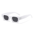 Square polarized sunglasses featuring matte white translucent frames and dark gray lenses - Jelly White Grey Lens Polarized