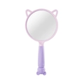 Purple cat-ear shaped handheld makeup mirror with rabbit-style DIY plastic frame - Mouse / Purple