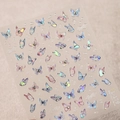 3D butterfly nail art stickers with TL-179 iridescent rhinestones and matte relief texture - 3D Butterfly Style (TL-179)