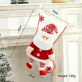 Classic 45cm 3D Santa Claus Christmas stocking in red and white knit for gift hanging - Large Nordic Santa Style