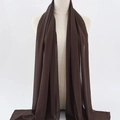Elegant dark brown chiffon hijab scarf with a soft draped texture on a white background - 17