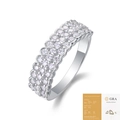 Three-row moissanite paved eternity ring in 925 sterling silver with GRA certificate - US Size 6 / Moissanite (42 Pieces) With GRA Certificate