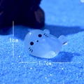 Luminous blue mini resin seal figurine for DIY micro landscape and fish tank decor - Side-lying Seal