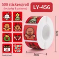 Rouleau de 500 autocollants de Noël avec 8 motifs festifs pour bricolage enfants - LY-456 (Ours du Nouvel An)