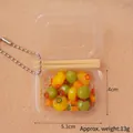 Miniature meal prep keychain with vegetable model and tiny chopsticks, 13g weight - Corn and Green Peas