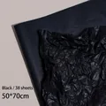 Black pearlescent wrapping paper for bouquets, 50x70cm sheets for gift packaging - Authentic [black] 50*70 Cm / 38 Sheets; Better Wholesale Price For Whole Boxes.