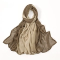Detail of gradient brown to cream modal hijab showing soft breathable fabric texture - 5# Khaki + Beige