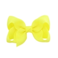 Single bright yellow grosgrain ribbon bow hair clip for children with alligator clip - Bright Yellow