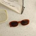 Retro oval brown children sunglasses with UV400 protection and smooth frame - Wine Red Gray Lens