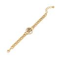 Collana Occhio di Horus dorata con zirconi scintillanti su una catena sottile - Bracciale