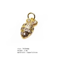 Pinecone shaped gold pendant with micro-inset zircons for DIY jewelry making - 9# (Pineapple)