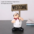European chef figurine with Welcome sign home decor ornament 13x8x20.5cm - Welcome Sign Chef A
