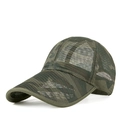 Camo mesh baseball cap with long brim and breathable army green camouflage fabric - Camouflage