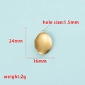 Golden 316L stainless steel oval locket pendant with mirror polish 24x16mm - Gold Polished (24x16mm)