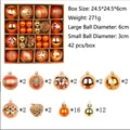 42-piece orange and gold Christmas ball set with glitter patterns and pinecone ornaments - Orange Pinecone