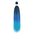 Extension de cheveux Easy Braids 26 pouces avec dégradé bicolore noir vers bleu clair - Ombré Bleu (FR-34)
