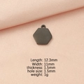 Colgante hexagonal negro de acero inoxidable con agujero de 1,5 mm para joyería DIY - Negro